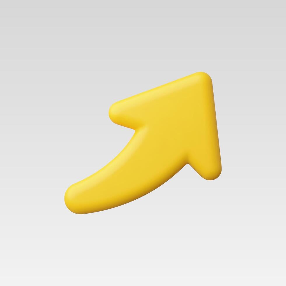 3d Realistic Arrow Up Right illustration vector