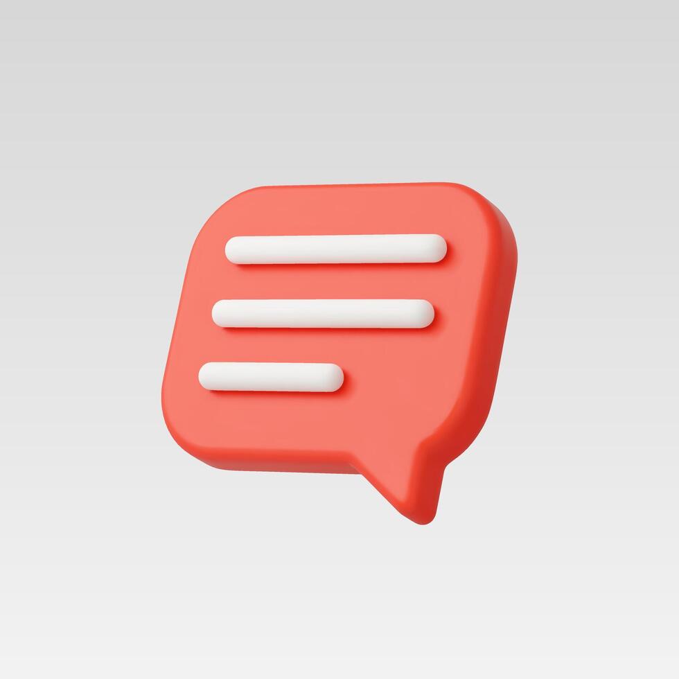 3d Realistic Chat or Message Icon illustration vector
