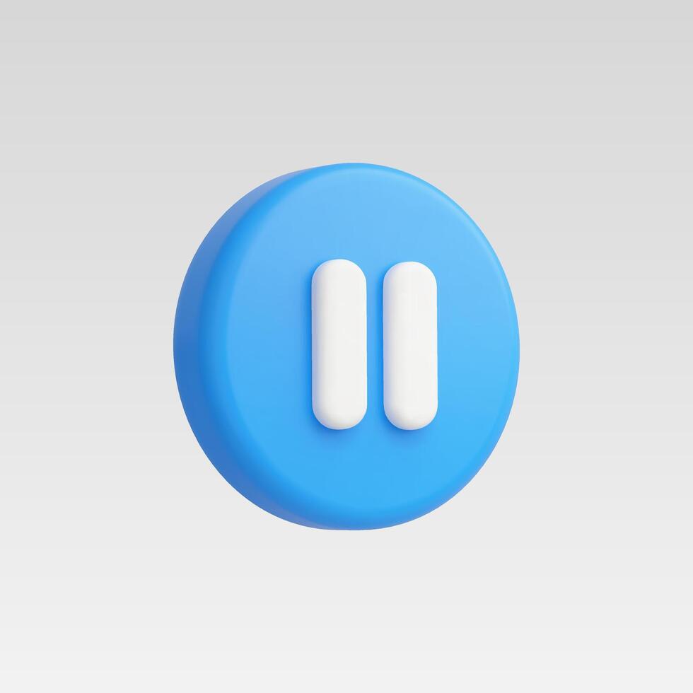 3d Realistic Pause Icon illustration vector