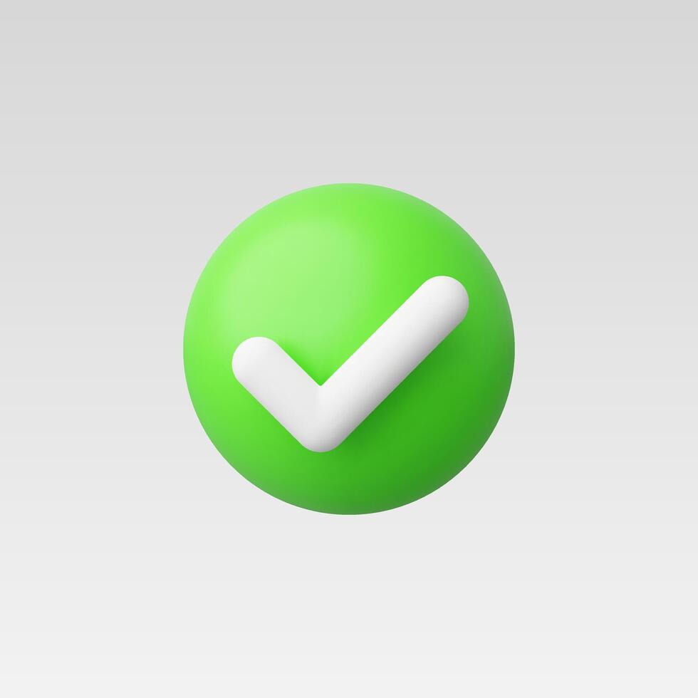 3d Realistic Check mark icon illustration vector