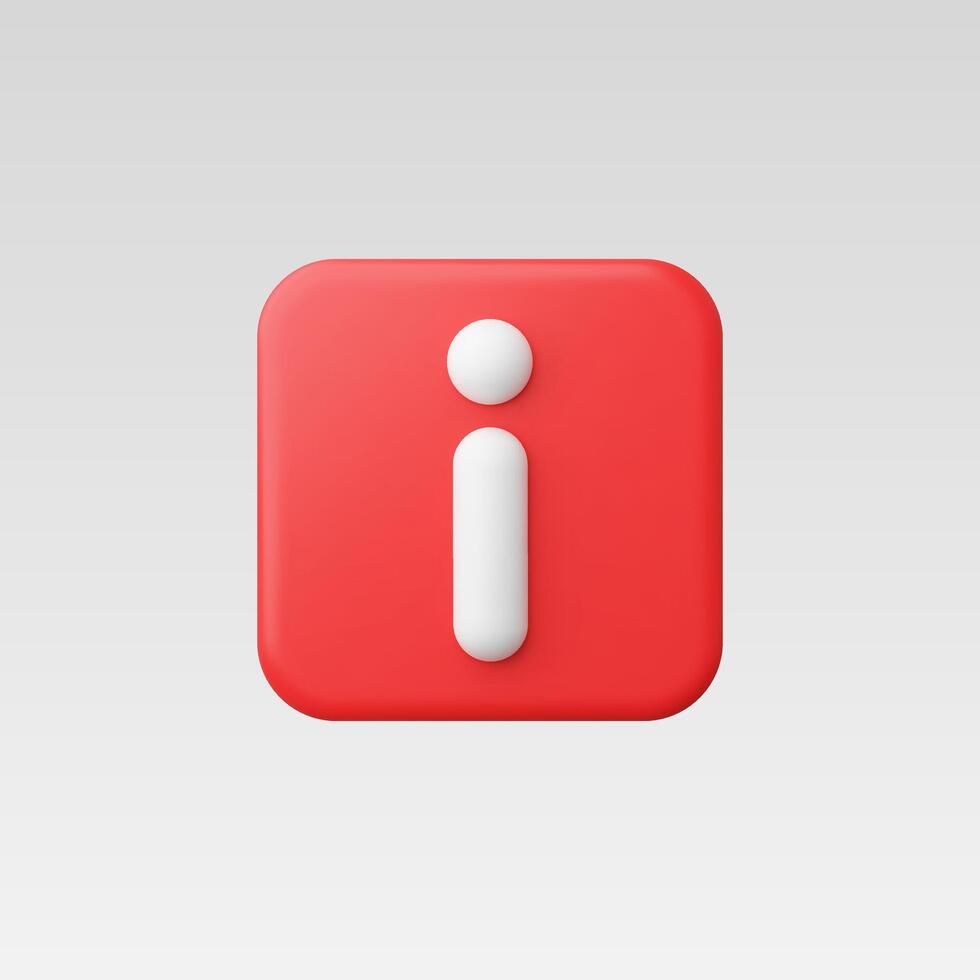 3d Realistic Information Icon illustration vector