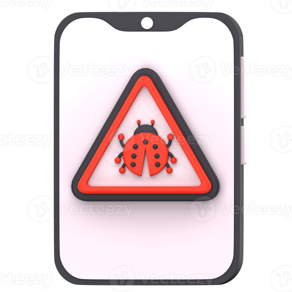 3d illustration mobile virus png