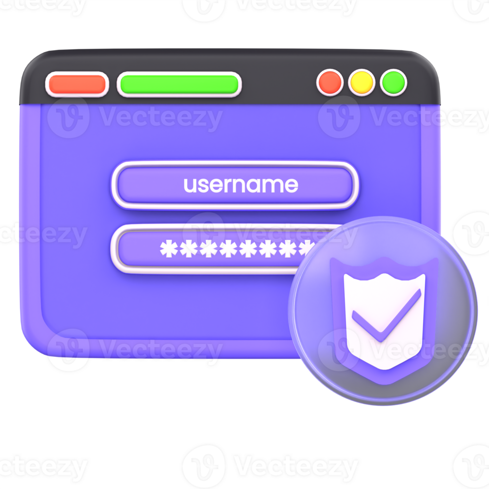 3d illustration login sucessfull png