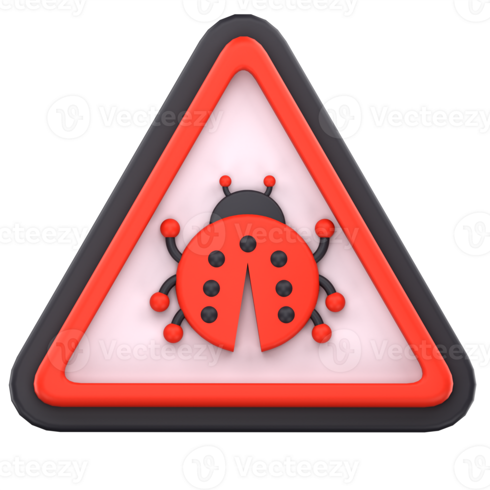 3d illustration bug warning png