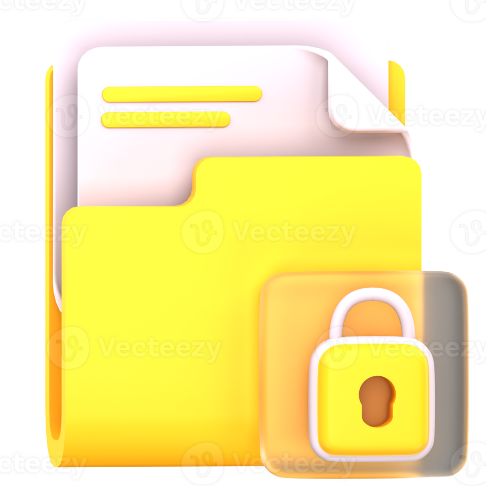 3d illustration file protection png