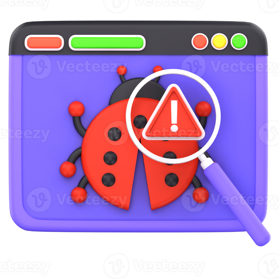 3d illustration bug detected png