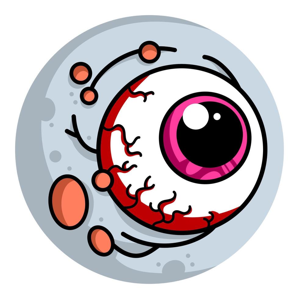 Ccreepy zombie eyeballs illustration. Design elements for Halloween and Horror. vector