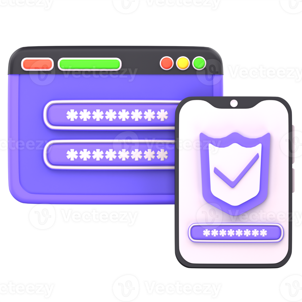 3d illustration two step verification png