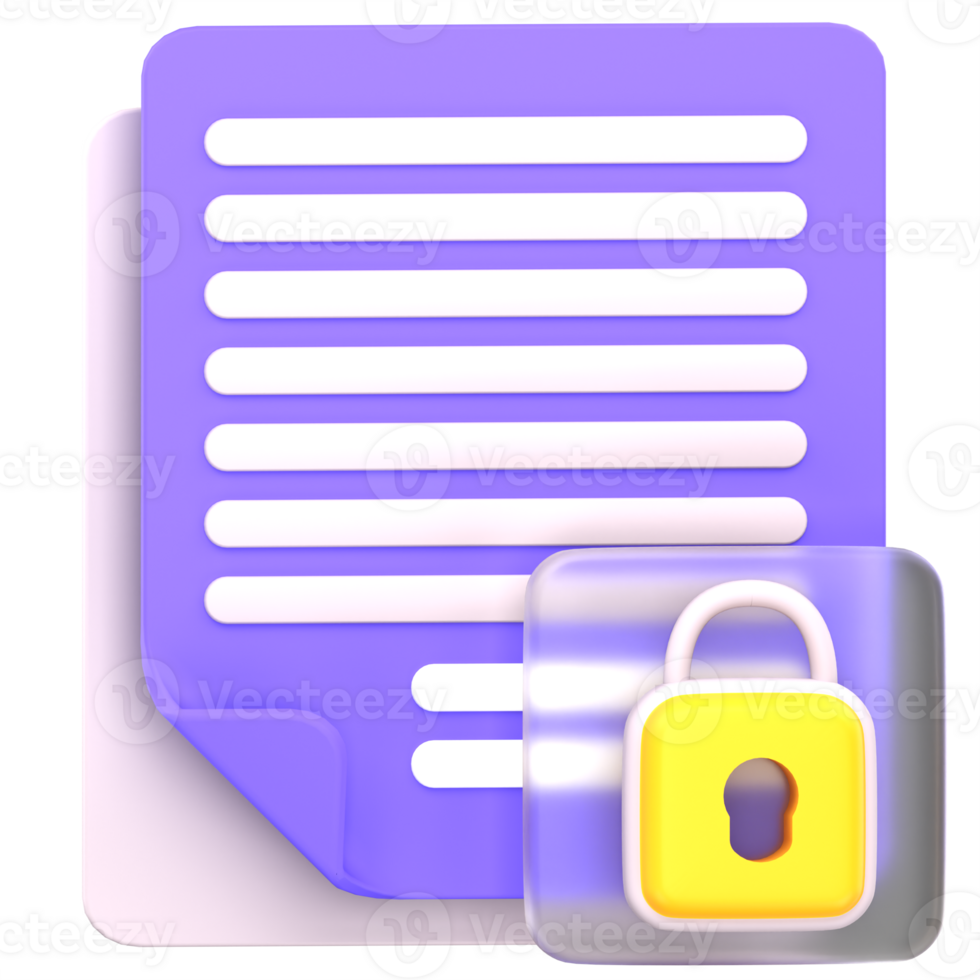 3d illustration document protection png