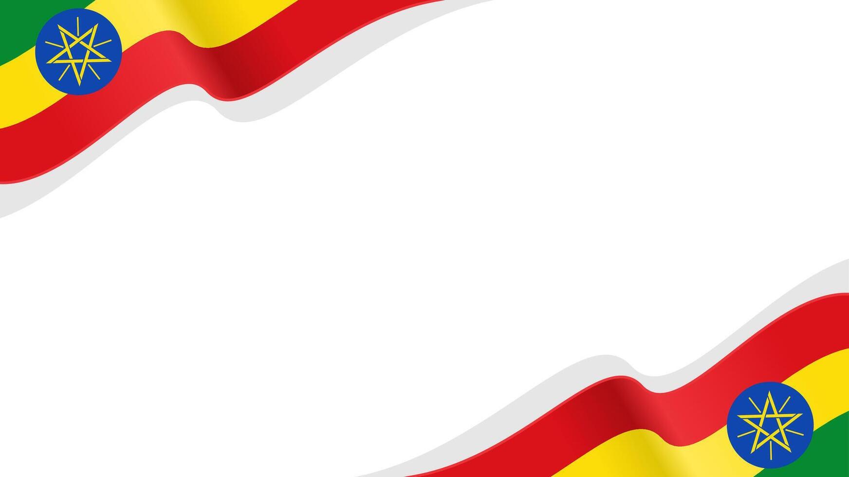 Waving flag of ethiopia frame, for national day vector