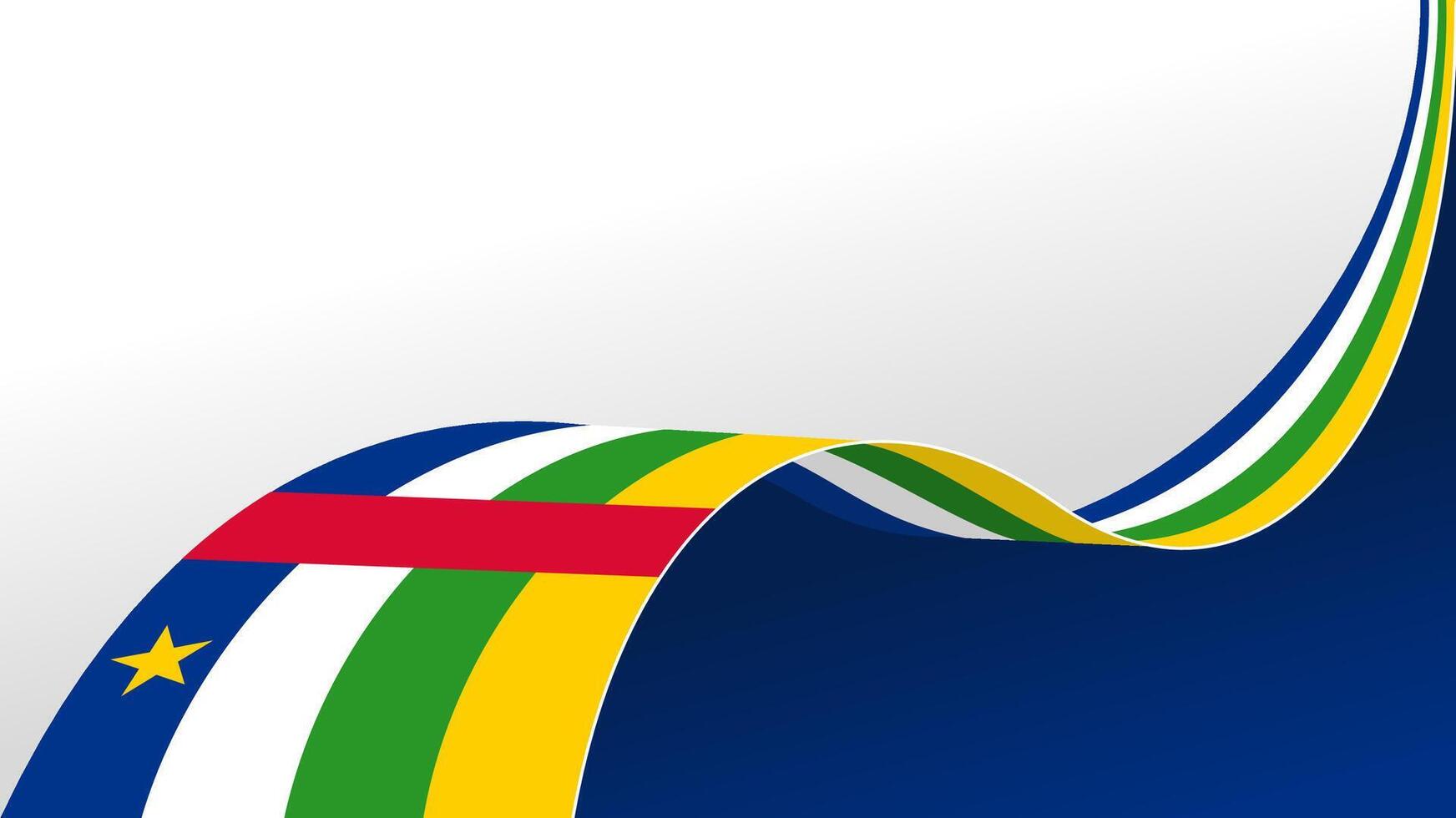 wavy central african republic flag background with copy space for text. for national day vector