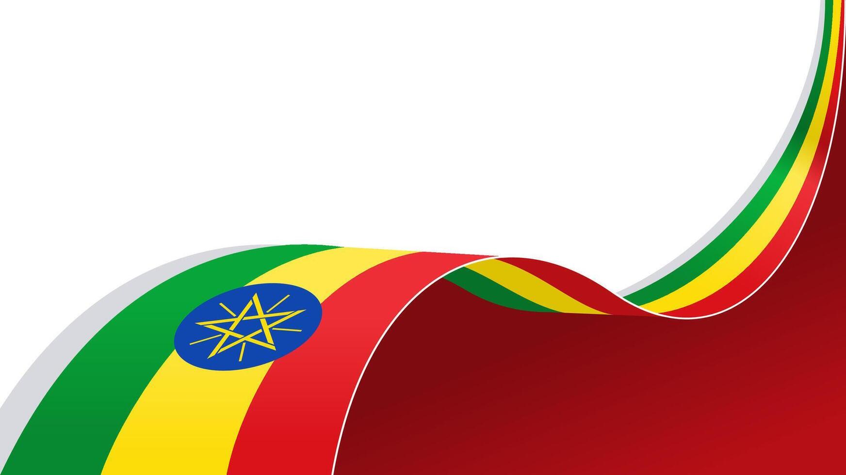 Waving flag of ethiopia, for national day vector