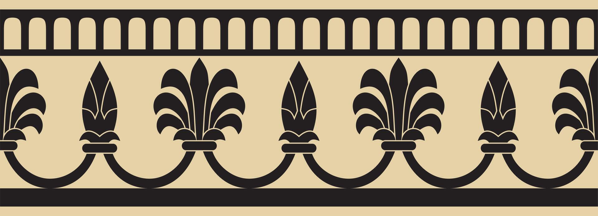 endless gold and black national persian ornament. Seamless frame, border ethnic pattern of Iranian civilization. vector