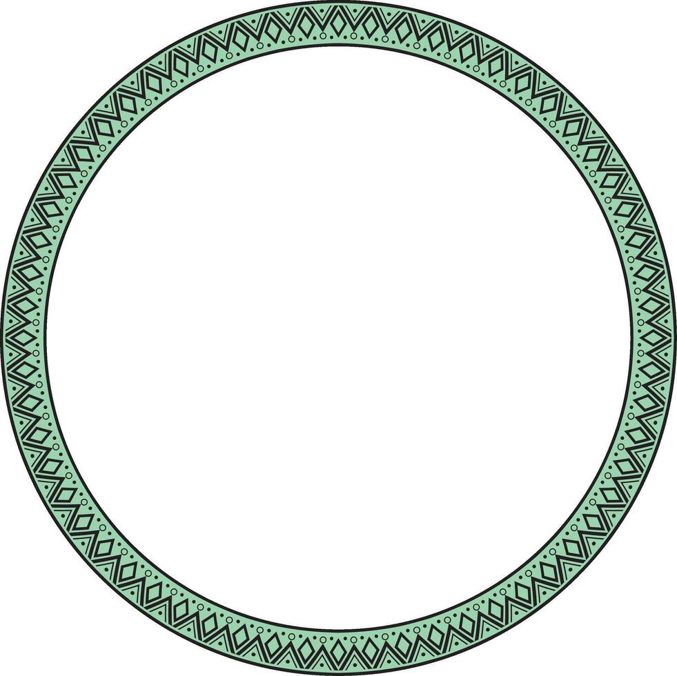 round green border ornament. Native American tribes framework, circle. vector