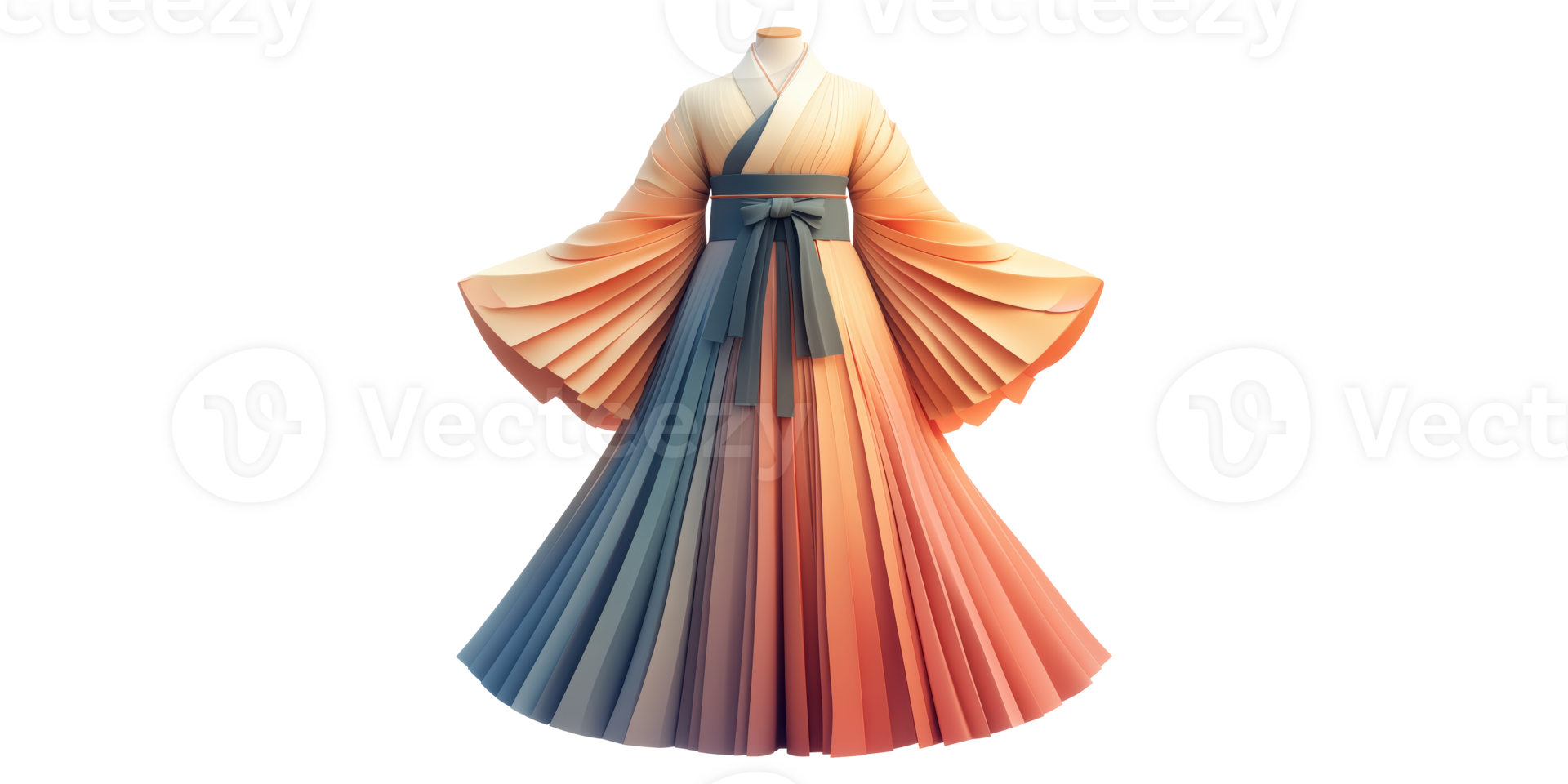 Colorful Flowing Dress Isolated on Transparent Background png