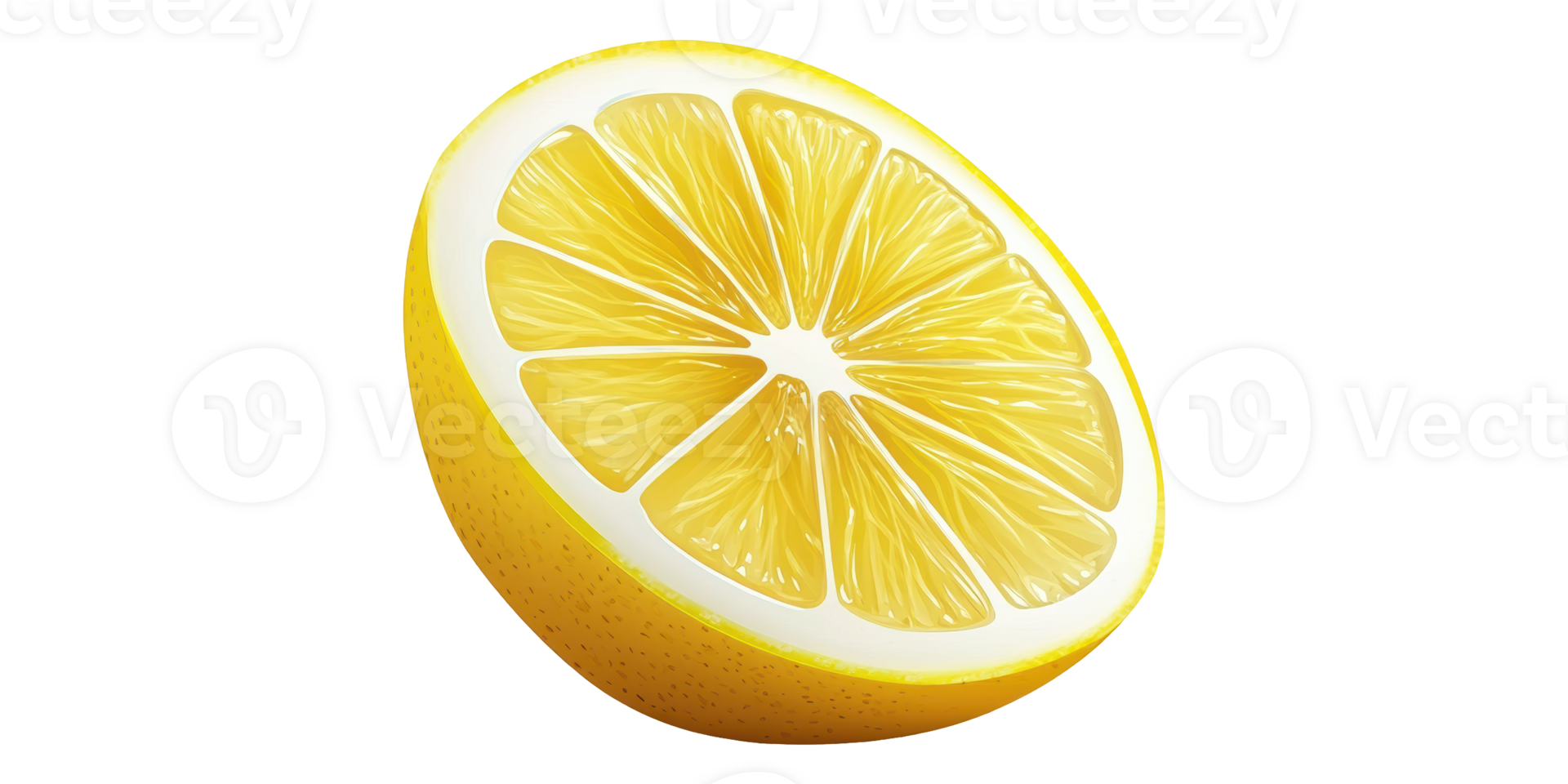 Yellow Half Lemon Isolated on Transparent Background png