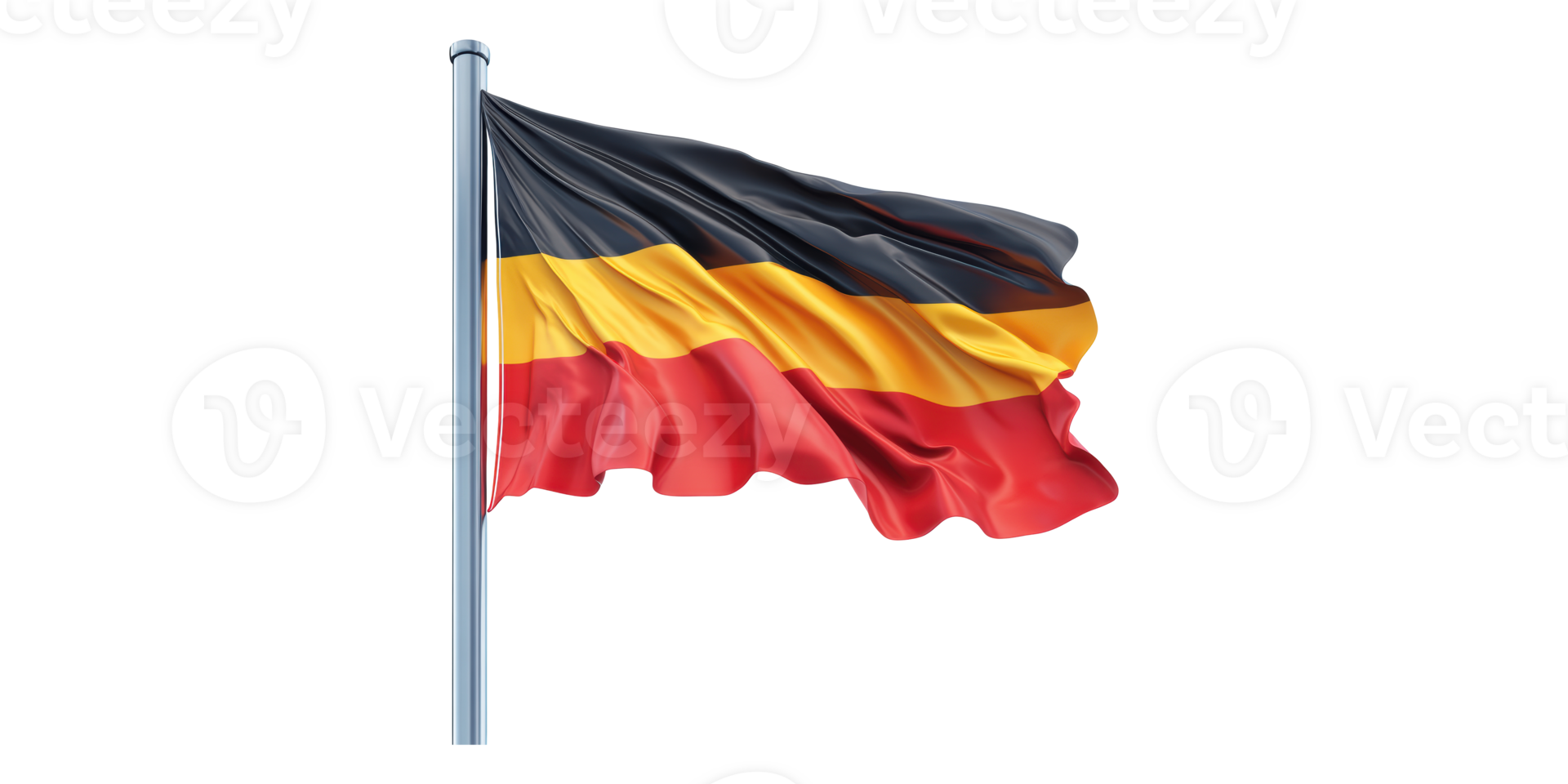 Waving German Flag Isolated on Transparent Background png