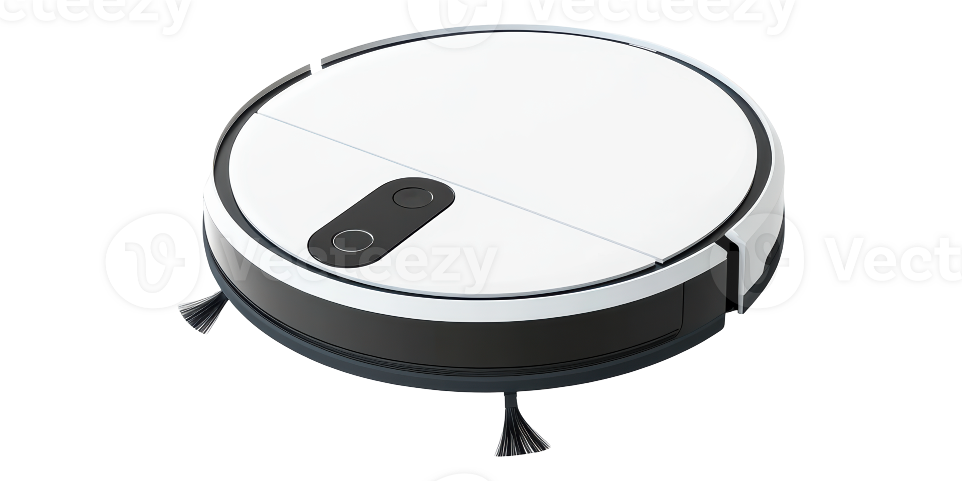 Round White Robotic Vacuum Cleaner Isolated on Transparent Background png