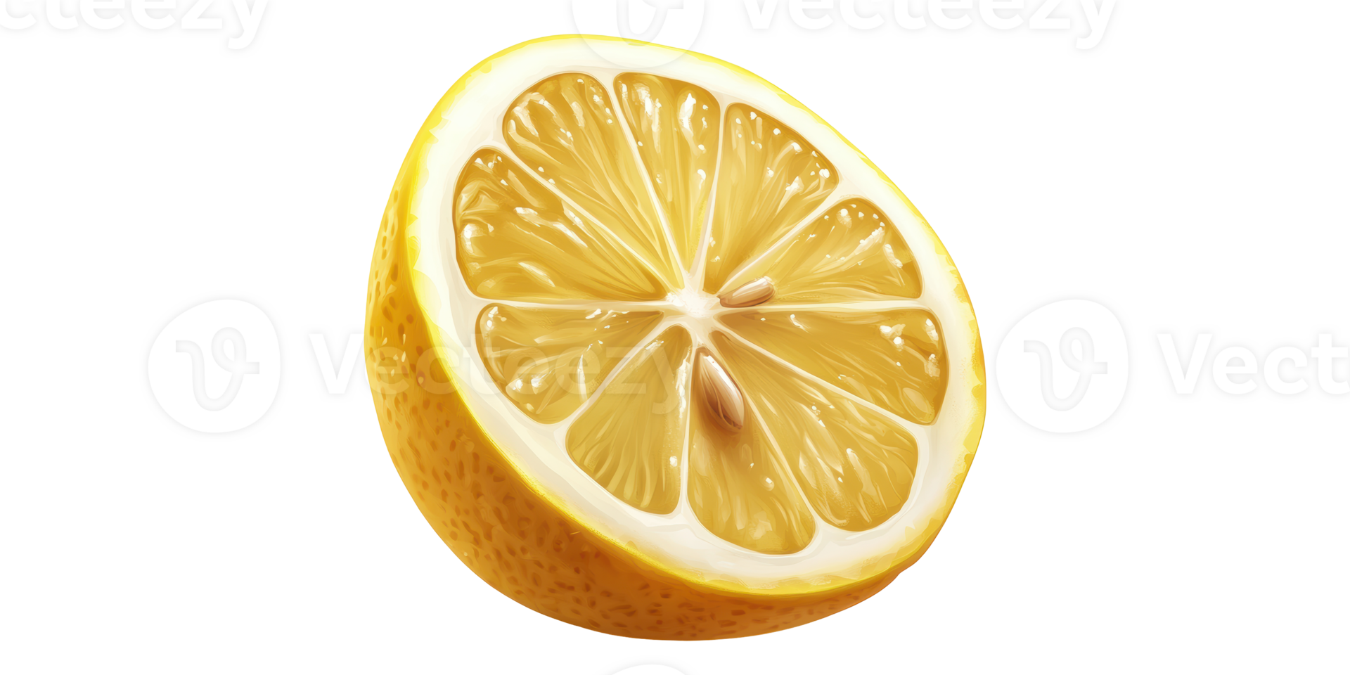 Half Cut Yellow Lemon Isolated on Transparent Background png