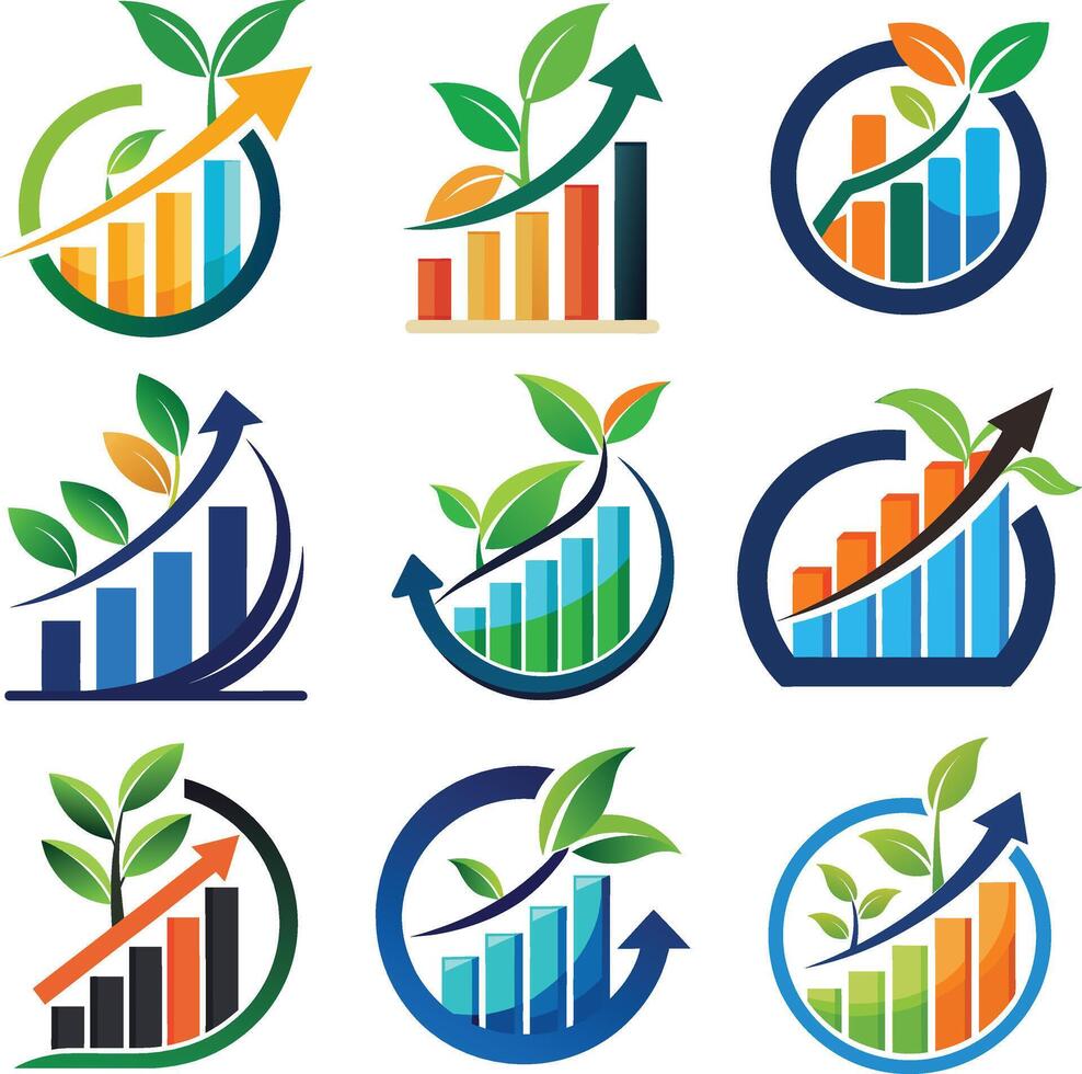 Growth profit logo isolate white background. vector