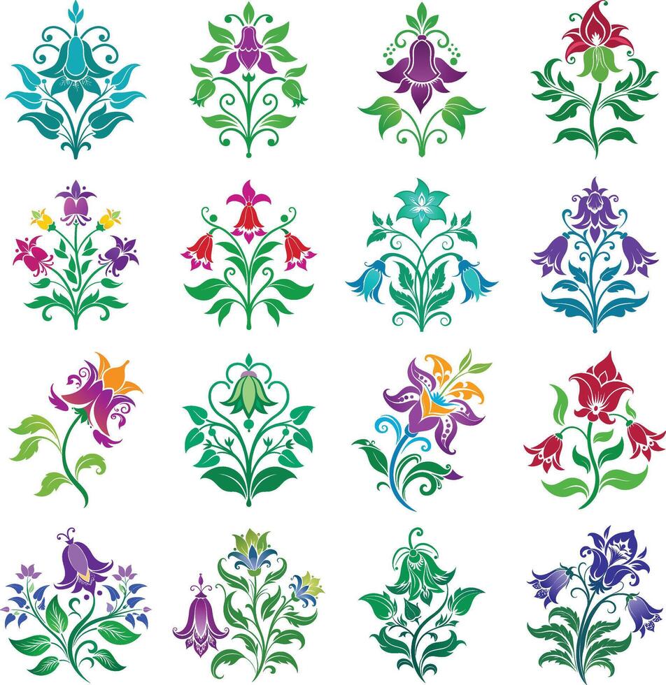 A bell flower breeze graceful. vector