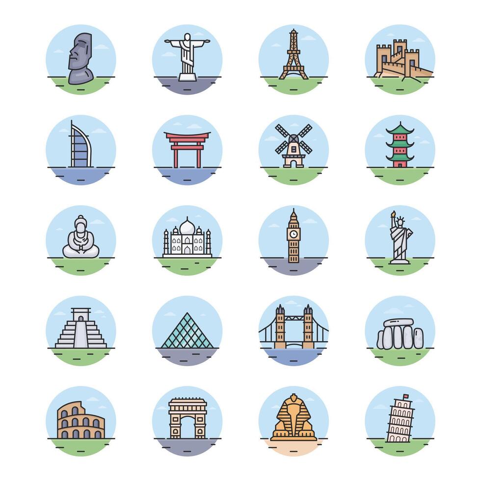world Famous landmarks vector