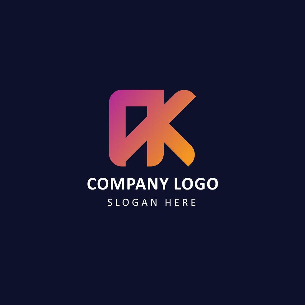 Letter AK logo design template vector