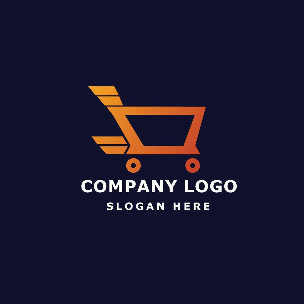 Shopping cart logo design template vector