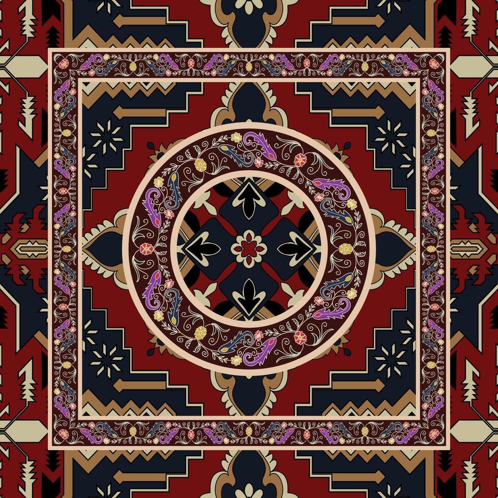 Red carpet pattern floor tiles, seamless abstract pattern, wallpaper vector