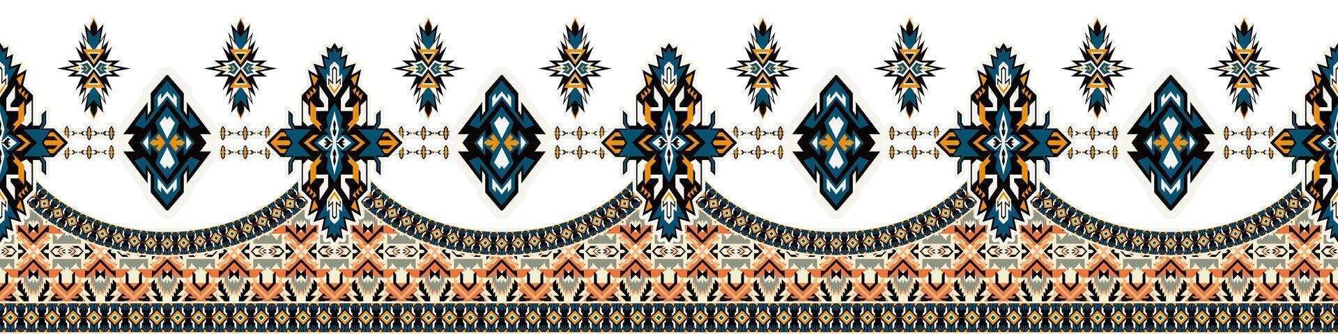 Intricate borders seamless ethnic tribal patterns for fabric, wallpaper vector