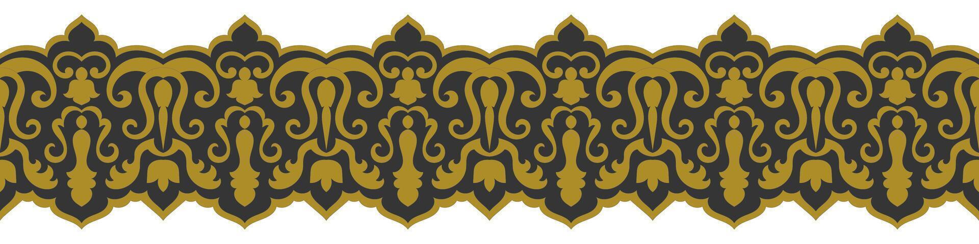 Vintage gold abstract pattern. Seamless border. For framing. Brush. vector