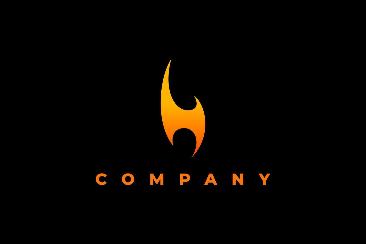letter h and fire modern logo vector