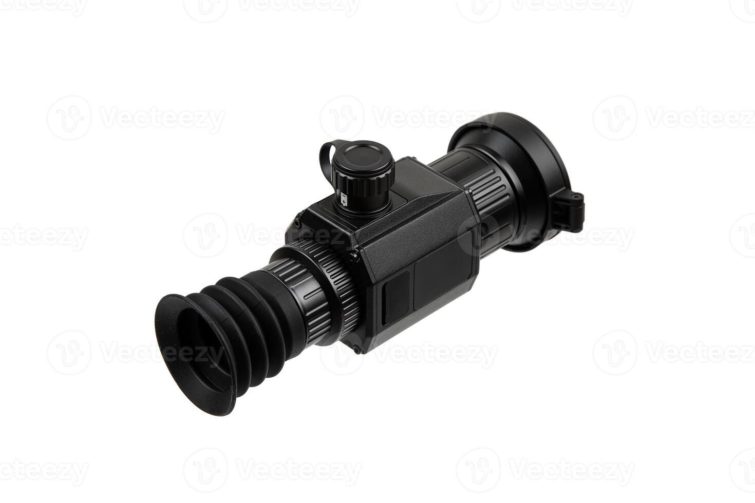 Modern monocular thermal imager isolate on a white. A device for fixing thermal radiation. photo