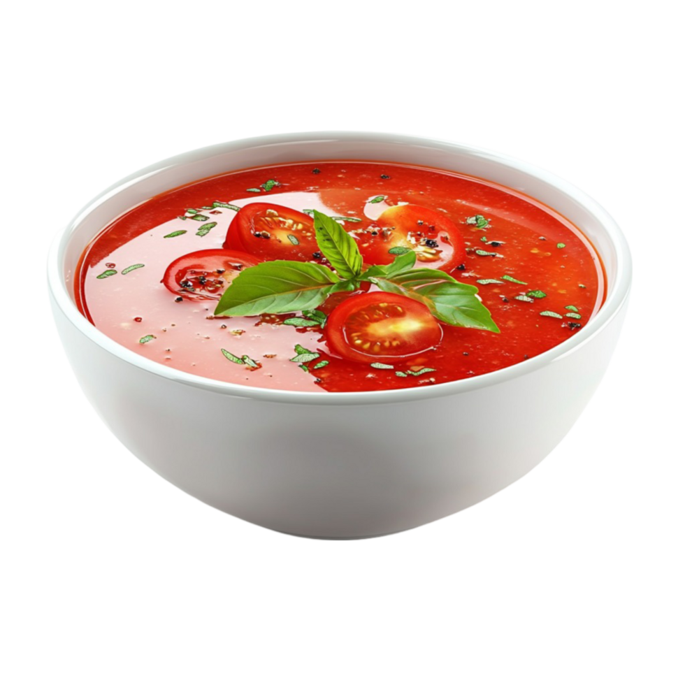 Tomato soup in a bowl png