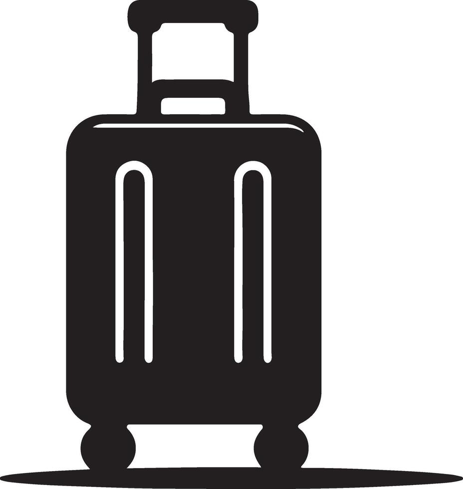 A black and white silhouette of a suitcase vector