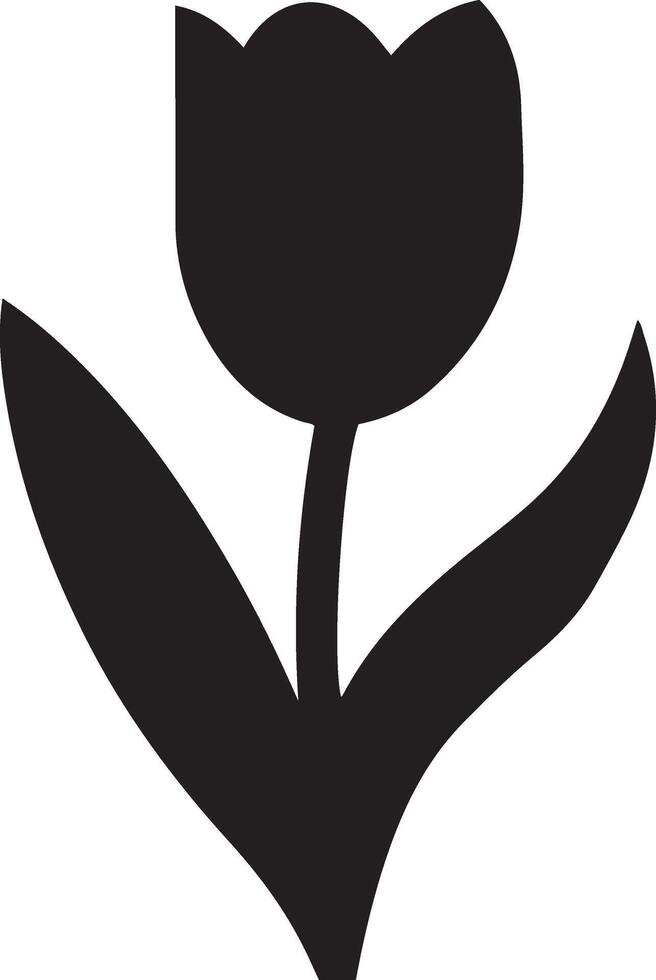 A black and white tulip flower on a white background vector