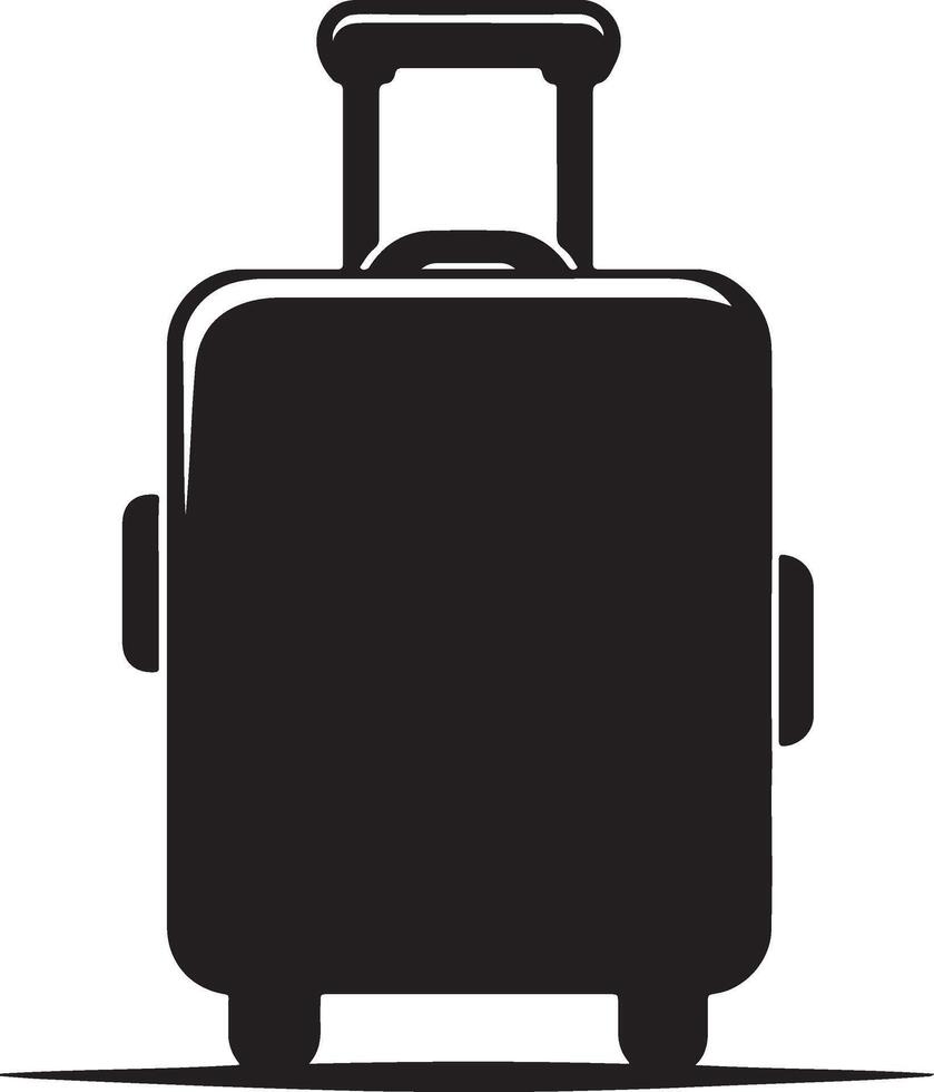A black suitcase on wheels vector