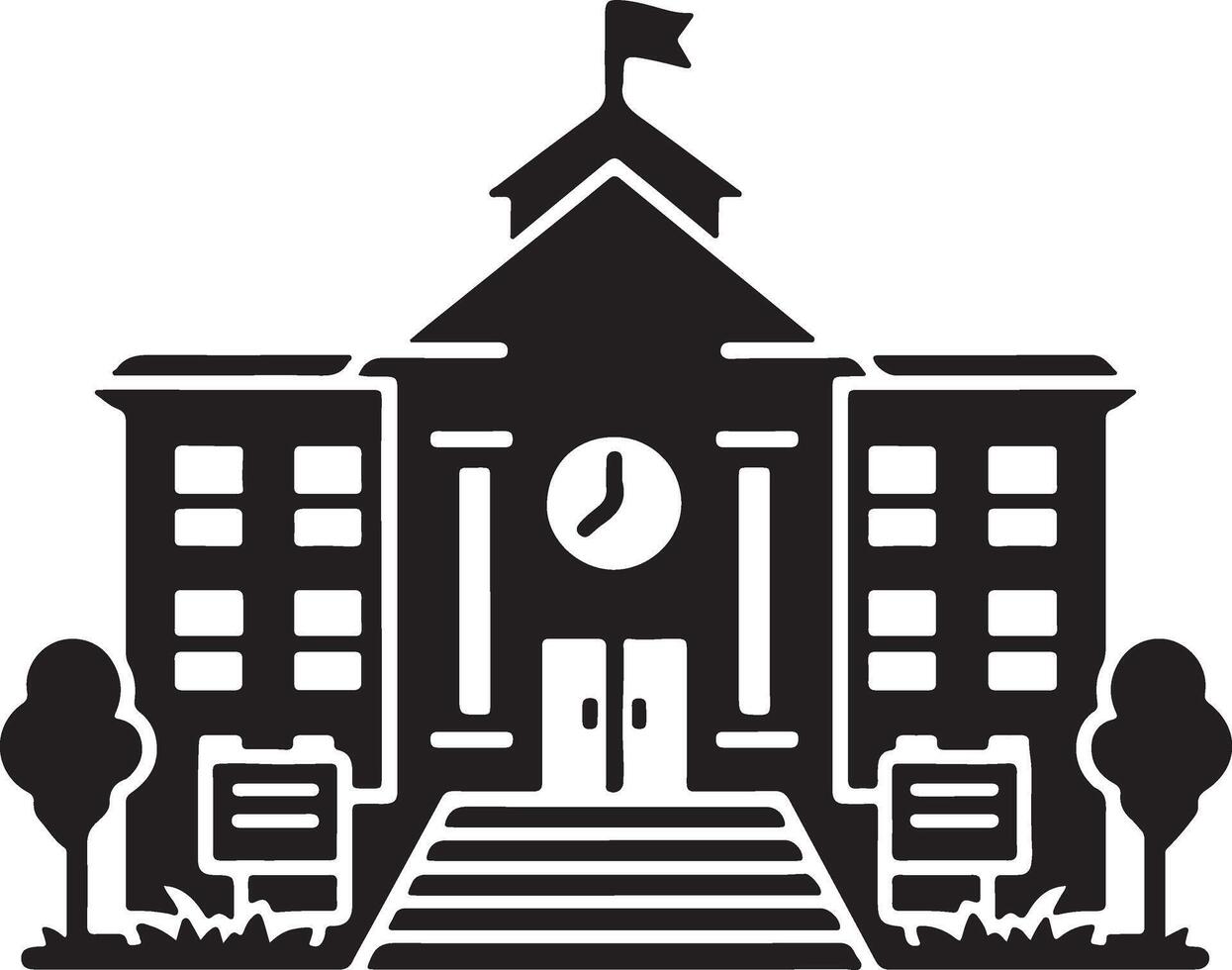 School building icon illustration vector