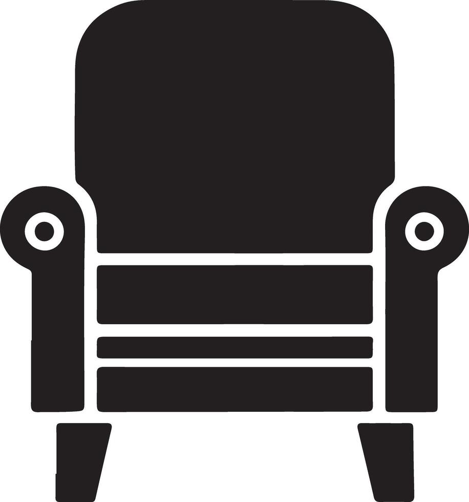 A black and white chair icon on a white background vector