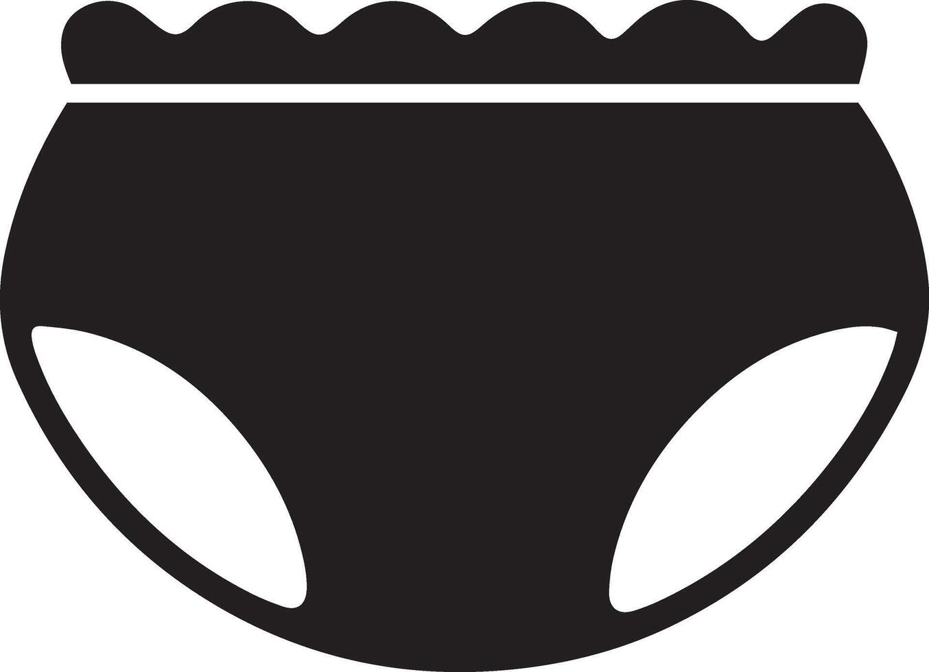 A black and white illustration of a diaper vector