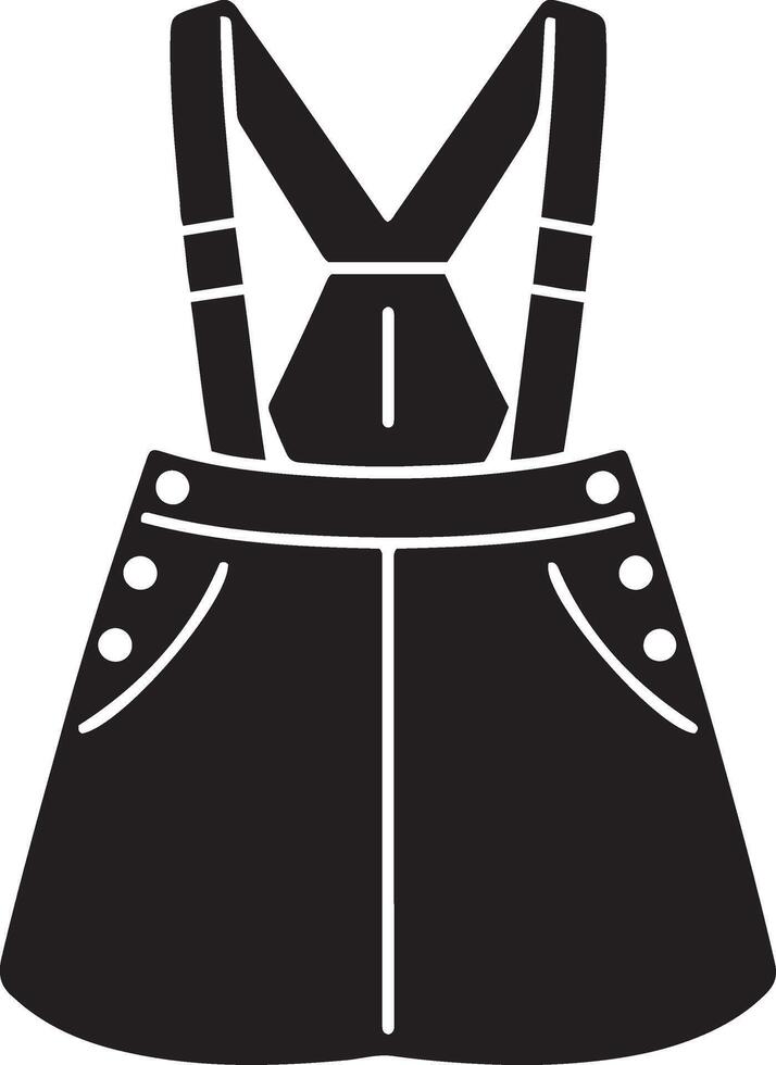 A black and white illustration of a skirt vector