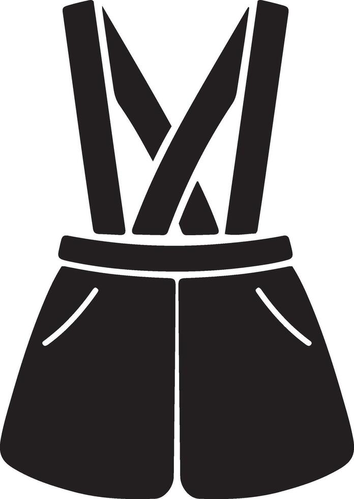A black and white illustration of a pair of suspenders vector