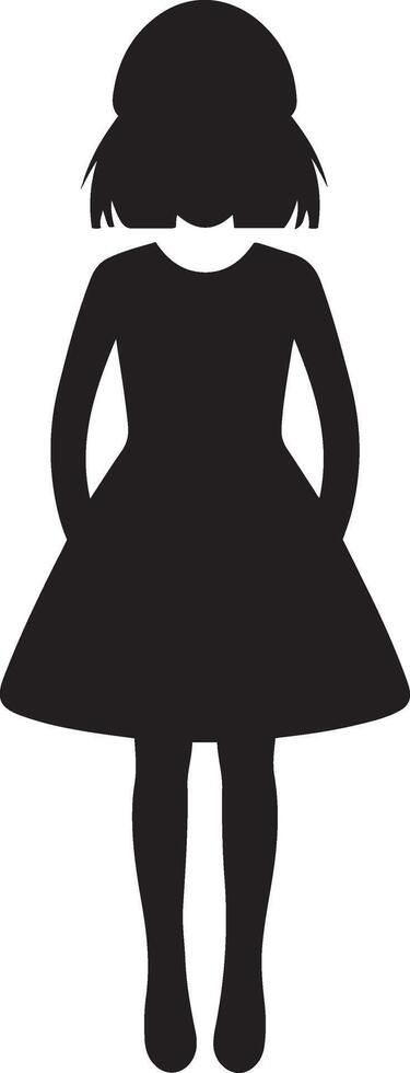 Silhouette of a girl in a dress vector