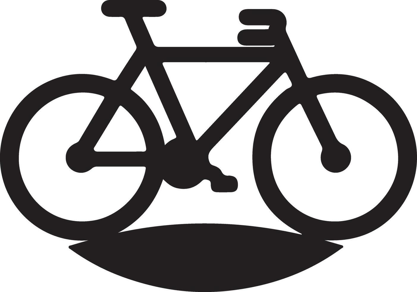 A black and white illustration of a bicycle vector