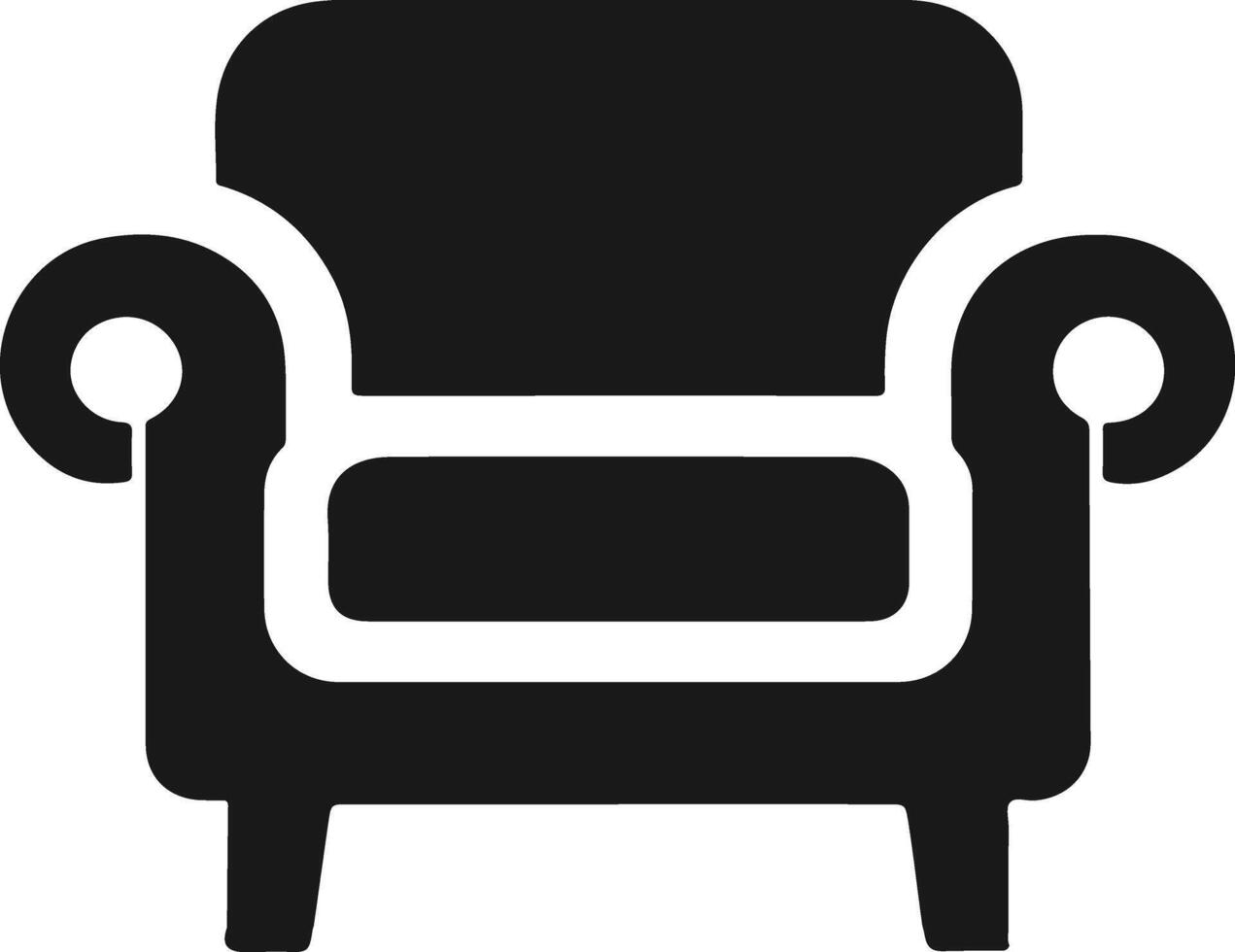 A black and white chair icon on a white background vector