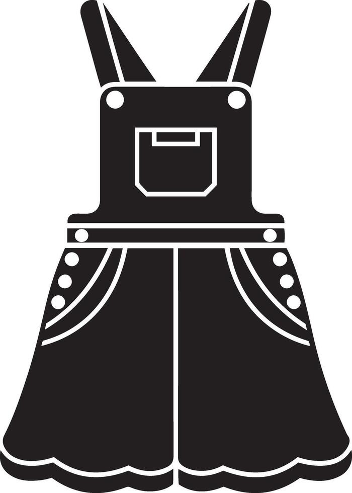 A black and white overalls icon vector