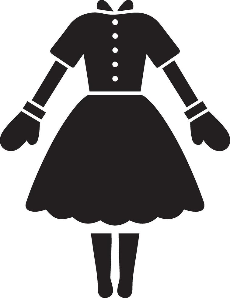 A black and white illustration of a dress vector