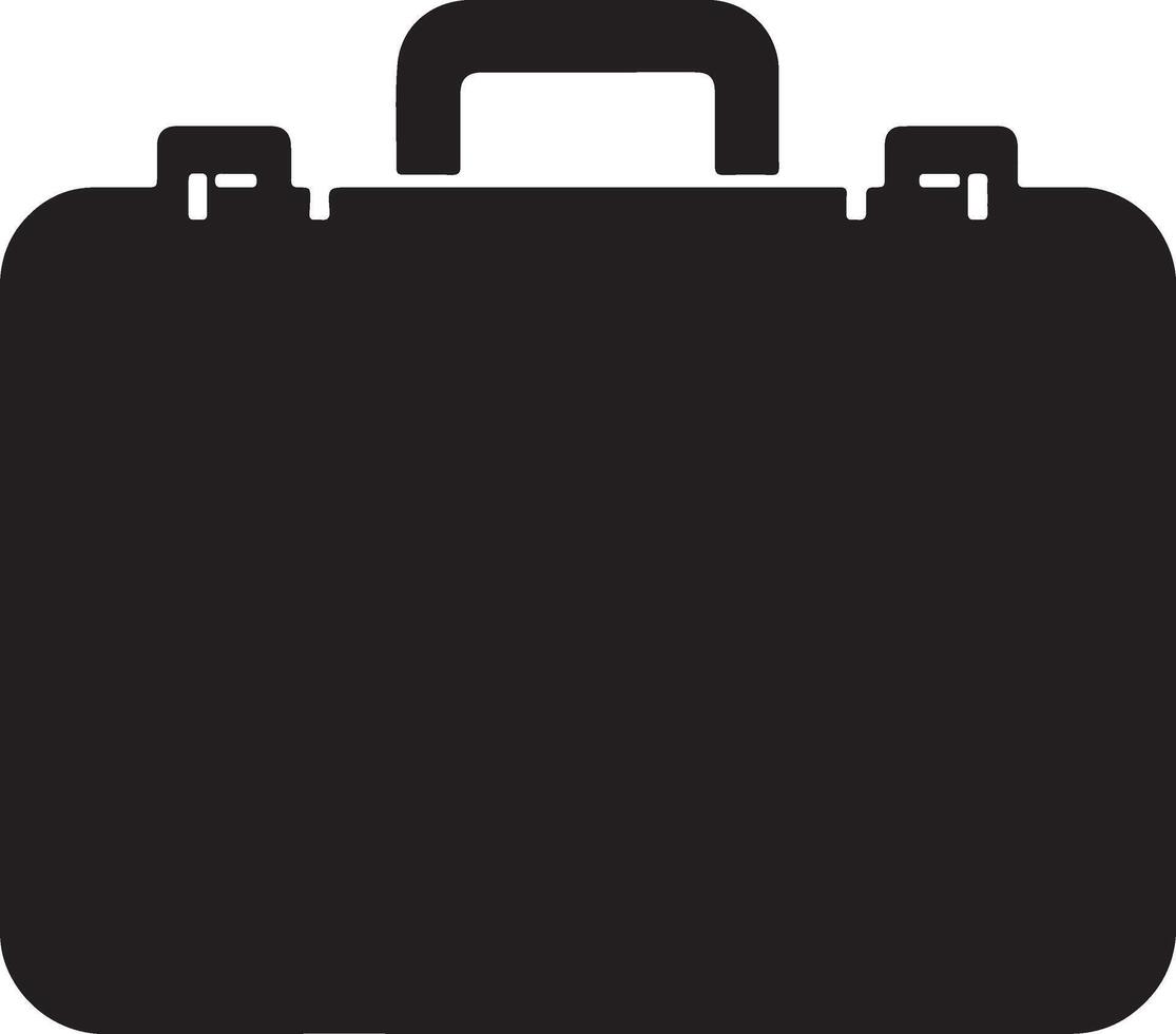 A black briefcase icon on a white background vector