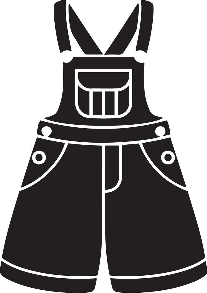 A black overalls with pockets icon vector