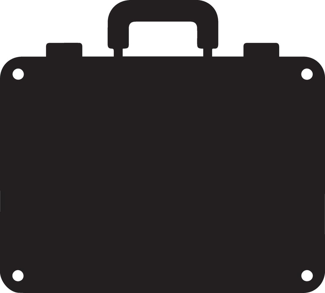 A black briefcase icon on a white background vector